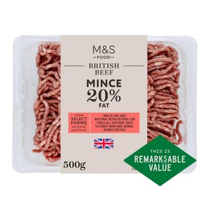 M&S Select Farms Beef Mince 20% Fat 500g