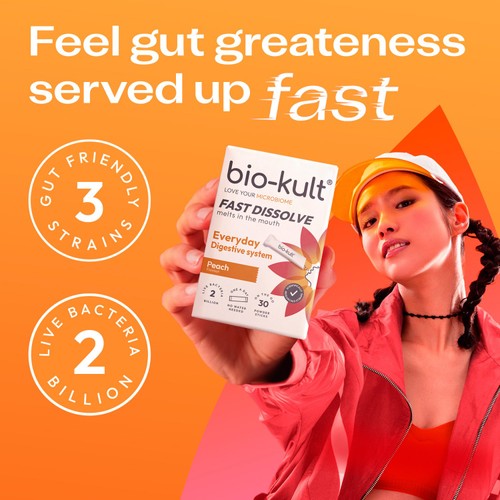 Bio-Kult Everyday Fast Dissolve Probiotic Powder Stick, Peach