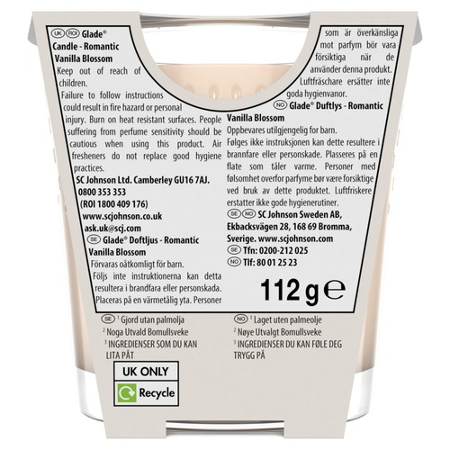 Glade Small Scented Candle, Vanilla