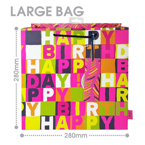 Neon Pink Birthday Medium Gift Bag