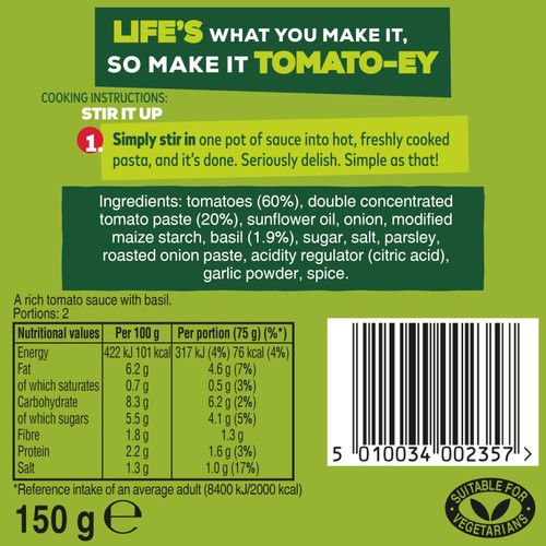 Dolmio Stir In Tomato & Basil Pasta Sauce