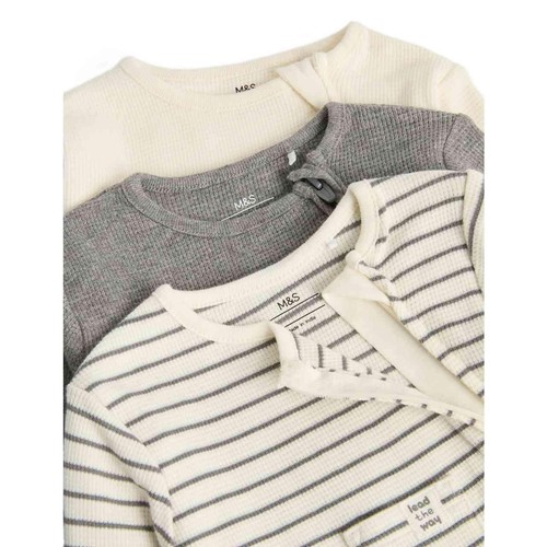 M&S Statement Waffle Sleepsuit, 2-3 Y, Grey Mix