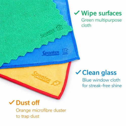 Spontex Ultimate Microfibre Multipurpose Cleaner Kit Cloths & Duster