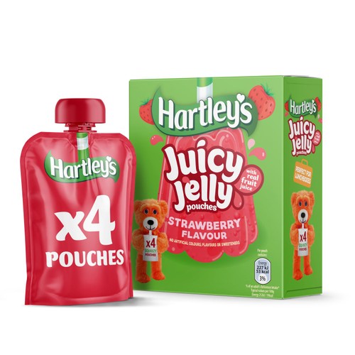 Hartley's Strawberry Flavour Juicy Jelly Pouches