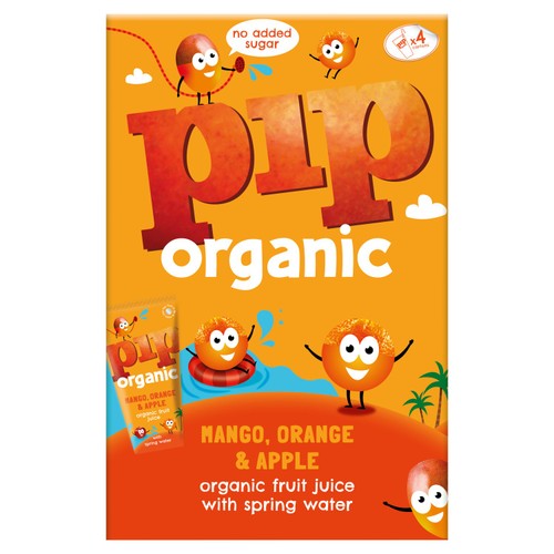 Pip Organic Mango, Orange & Apple Juice with Spring Water Cartons