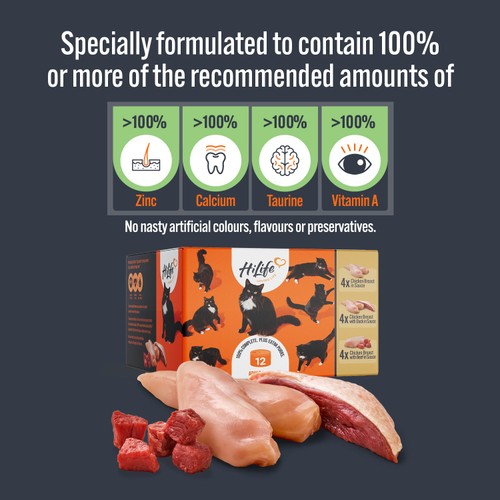 HiLife It's Only Natural Luxury Cat Food Meat Selection