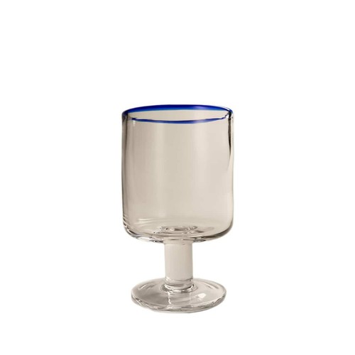 M&S Contrast Rim Wine Glasses, Blue