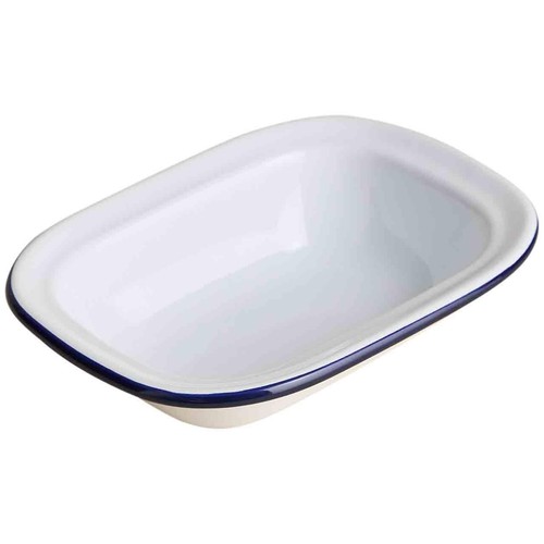 M&S Enamel 20cm Pie Dish, Dark Blue