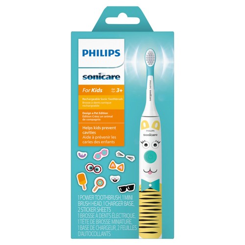 Philips Sonicare for Kids Electric Toothbrush,  Design a Pet Edition, White