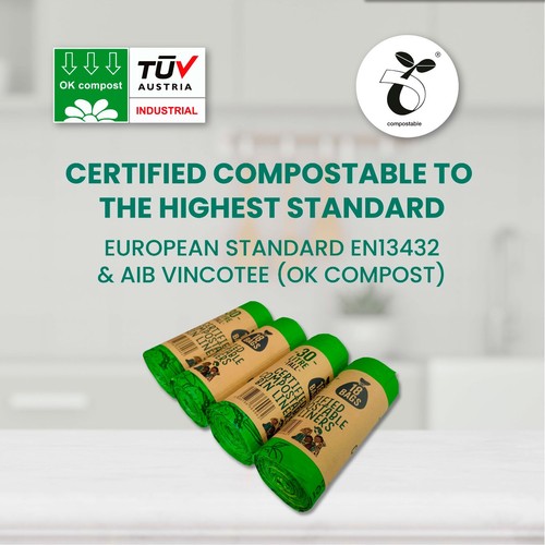Eco Green Living Certified Compostable 30L Bin Bags