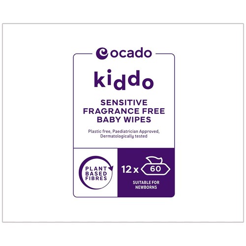 Ocado Kiddo Sensitive Fragrance Free Baby Wipes, Jumbo
