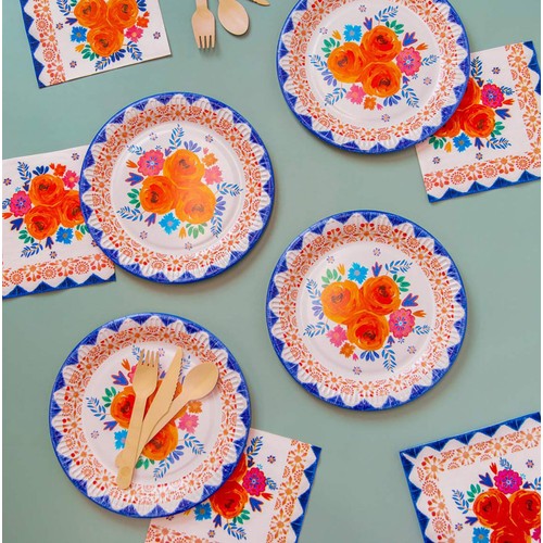 Talking Tables Boho Floral Paper Plates