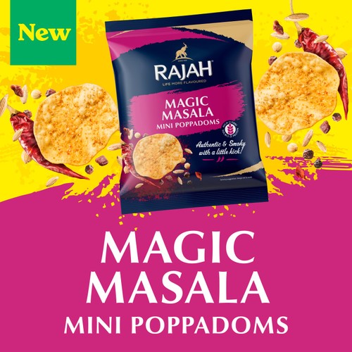 Rajah Magic Masala Mini Poppadoms Snacks 70g