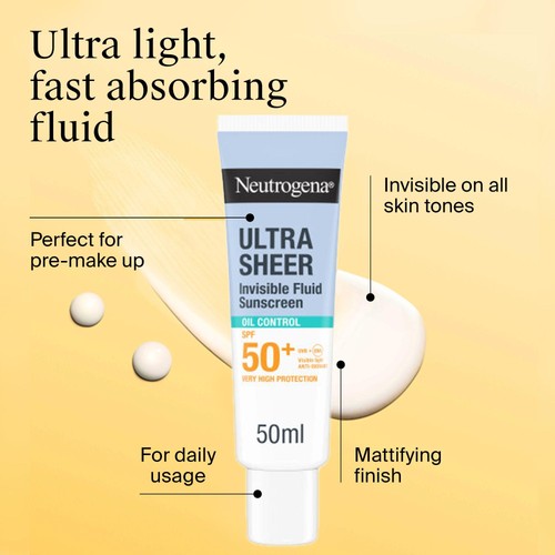 Neutrogena Ultra Sheer Face Sunscreen Oil Control Fluid SPF50