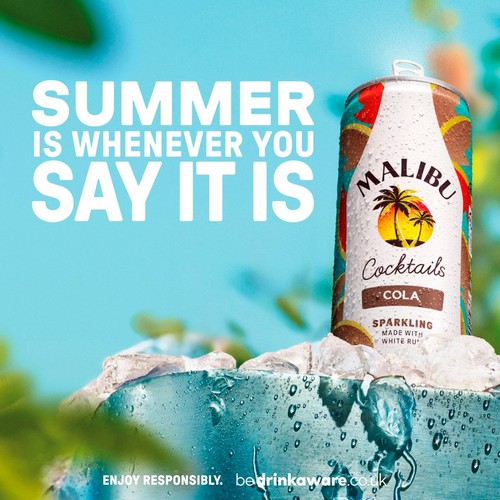 Malibu Coconut Rum & Cola Sparkling Cocktail Pre-Mixed Can
