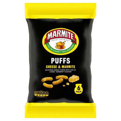Marmite & Cheese Puffs Multipack Snacks, 6 x 16g
