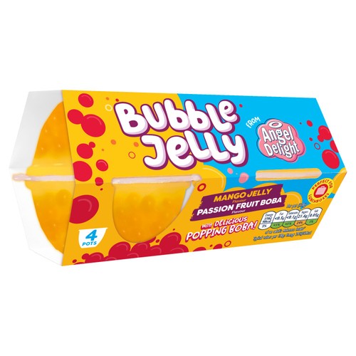 Angel Delight Mango Jelly & Passionfruit Boba Bubble Dessert Snack Pot