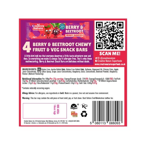 Creative Nature Berry & Beetroot Kids snack bar Multipack