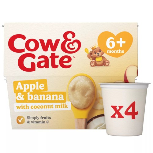 Cow & Gate Apple, Banana with Coconut Milk Baby Food Pot 6+ Months