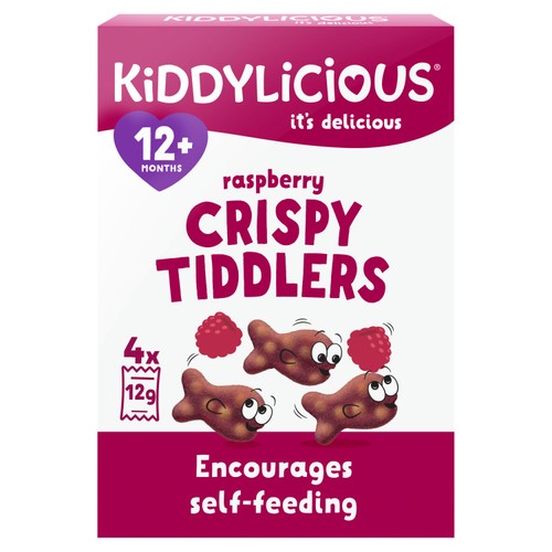 Kiddylicious Raspberry Crispy Tiddlers Baby Snacks Multi