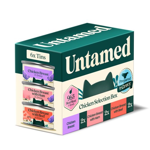 Untamed Chicken Selection Box in Gravy Cat Food