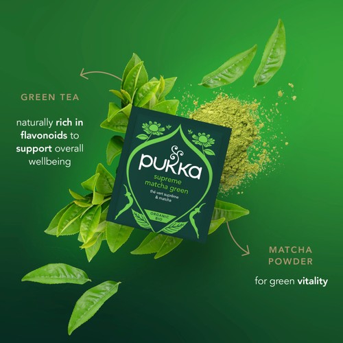 Pukka Organic Supreme Matcha Green Herbal Tea x20 Compostable Green TeaBags