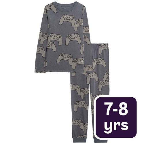 M&S Gaming Pyjamas, 7-8 Years, Grey