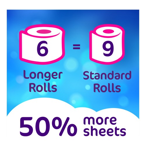 Cushelle Original Mega Toilet Rolls, 50% More Sheets