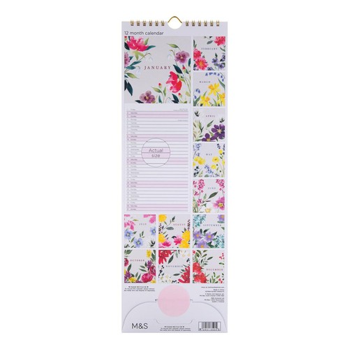 M&S Floral Slim Calendar