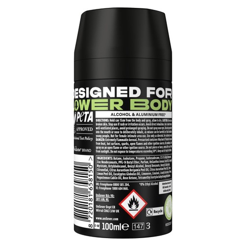 Lynx Lower Body Deodorant Body Spray Pear