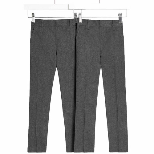 M&S Boys Slim Leg School Trousers, 5-6 Years, Grey