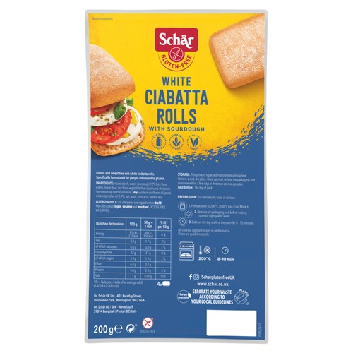 Schär Gluten Free White Ciabatta Rolls
