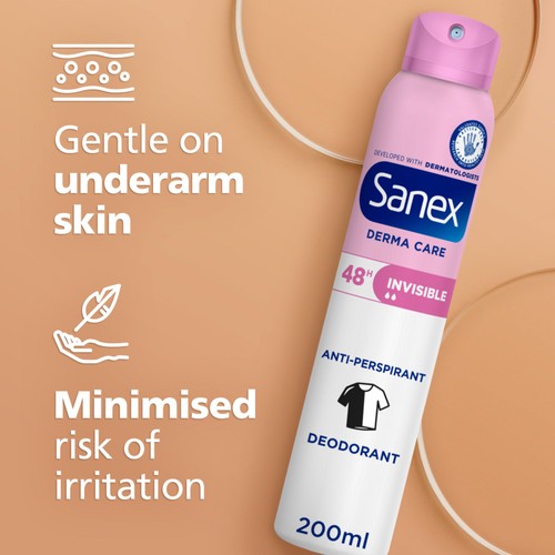Sanex Derma Care+ Invisible 48-Hour Antiperspirant Spray Deodorant