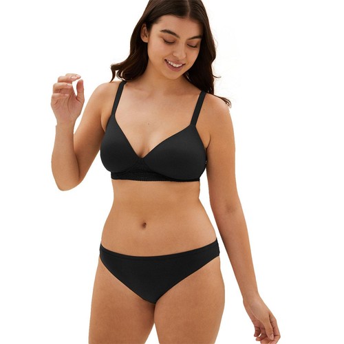 M&S Body Lace Bikini Knickers, 3 Pack, 14, Black