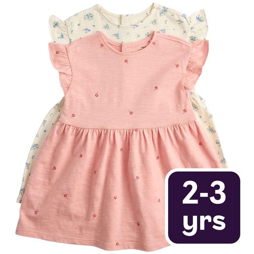 M&S Cotton Jersey Dresses, 2-3 Years, Multi