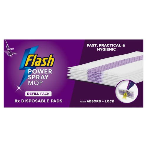 Flash Power Spray Mop 8 Disposable Pad Refills