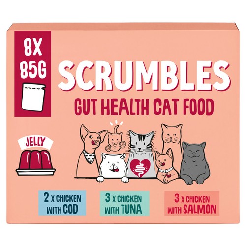 Scrumbles Grain Free Wet Cat Jelly Pouch Fish Selection