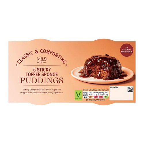 M&S 2 Sticky Toffee Sponge Puddings
