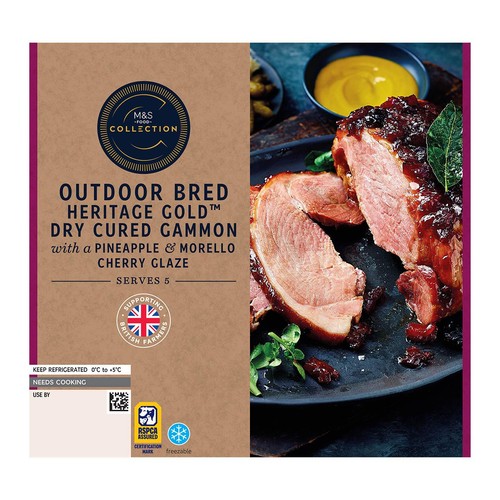 M&S Collection Outdoor Bred Heritage Gold Dry Cured Gammon