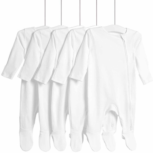 M&S Core Zip Footed Sleepsuit, 3-6, Months