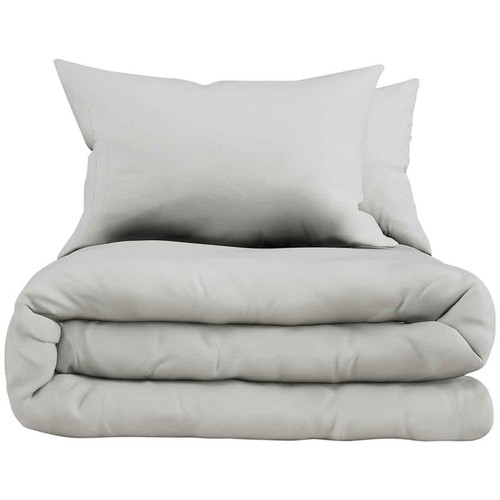 M&S Cotton Rich Bedding Set, King Size (5 ft), Silver Grey