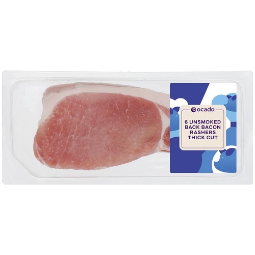 Ocado 6 Unsmoked Back Bacon Rashers Thick Cut - Ocado