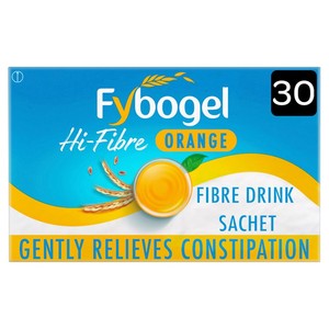 Fybogel Hi-Fibre Orange Constipation Relief Sachets - Ispaghula Husk Fibre Drink 30s