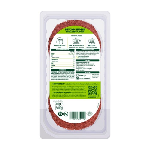 Beyond Korean BBQ Burger 200g