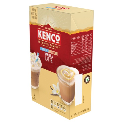 Kenco Vanilla Iced Hot Latte Instant Coffee 8 Sachets