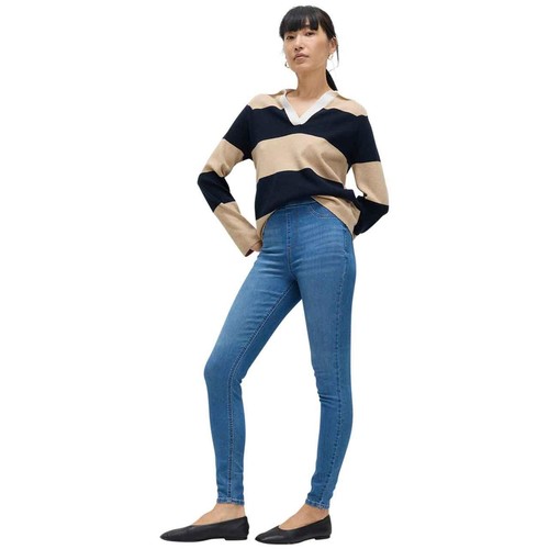 M&S Womens Pull on High Waisted Jegging, Size 14, Extra Short, Indigo