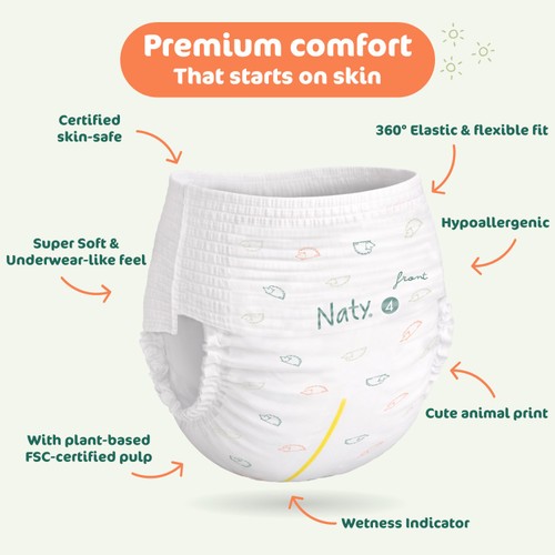 Naty FreeMovers Nappy Pull on Pants Size 4 (8-15kg)