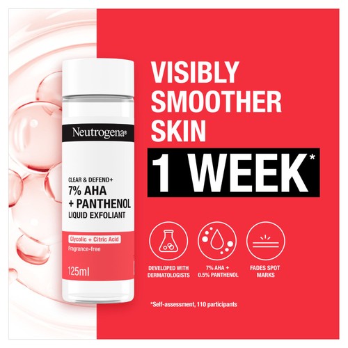 Neutrogena Clear & Defend + Liquid Exfoliant with 7% AHA + Panthenol