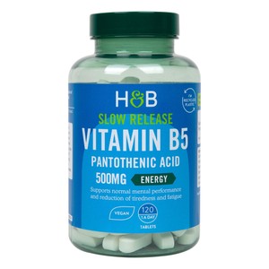 Holland & Barrett Slow Release B5 Panthothenic Acid 500mg Vegan Tablets