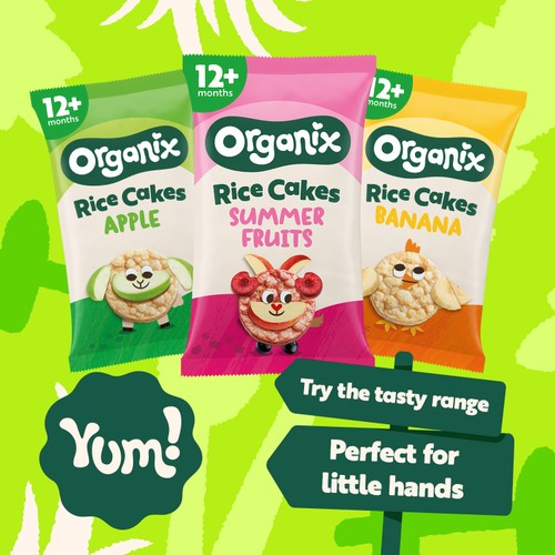 Organix Apple Rice Cake Clouds Baby Snack Multipack 12+ Months